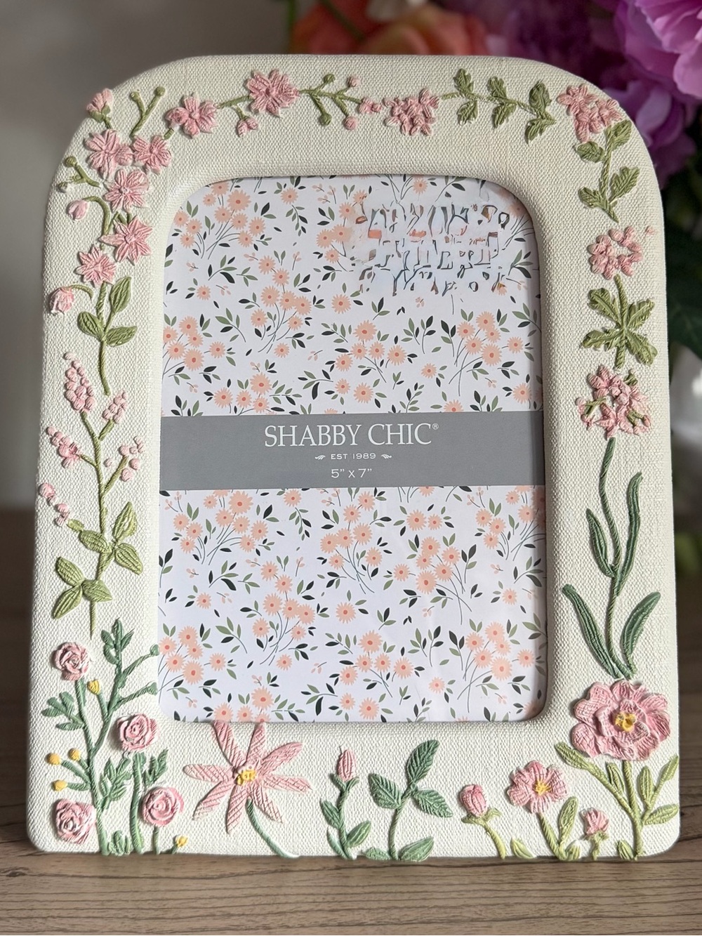 Shabby Chic Rachel Ashwell Frame pink Floral Embellishments cottage whimsical